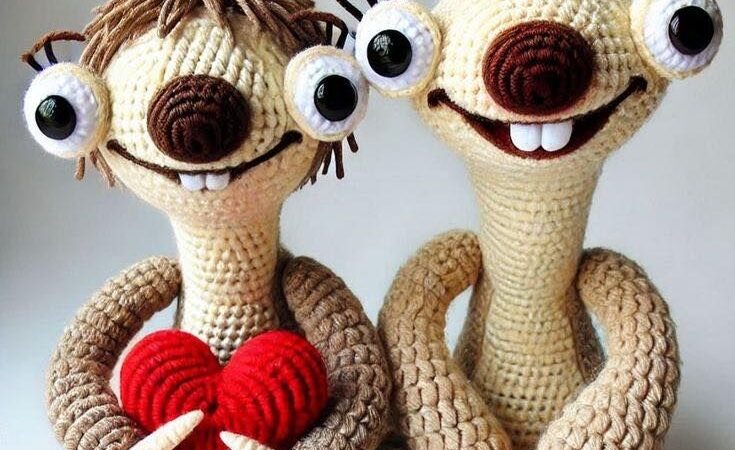 Вязание игрушек: полное руководство для начинающих 3 Вязаные игрушки ручной работы: милые ленивцы с сердцем